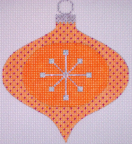 CH117A Atomic Christmas - Orange Star Bauble 4" EyeCandy Needleart