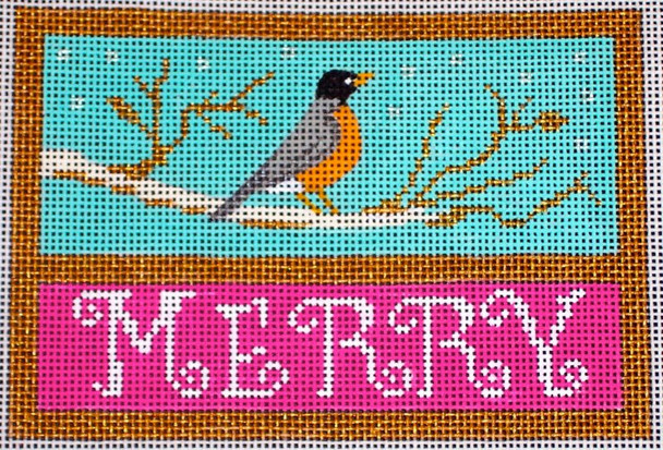 CH407C Merry Robin 5.25 x 3.5 EyeCandy Needleart