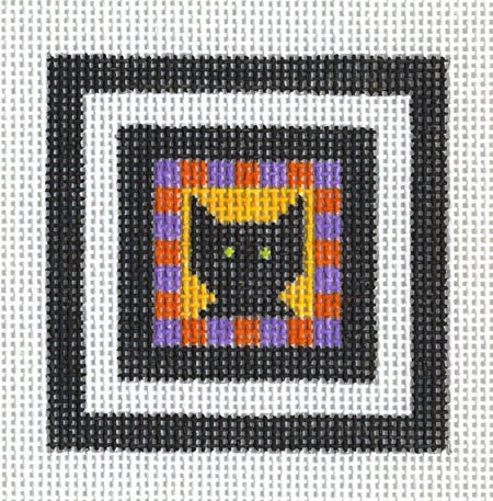 HW102 Black Cat 2.5 x 2.5 18 Mesh EyeCandy Needleart