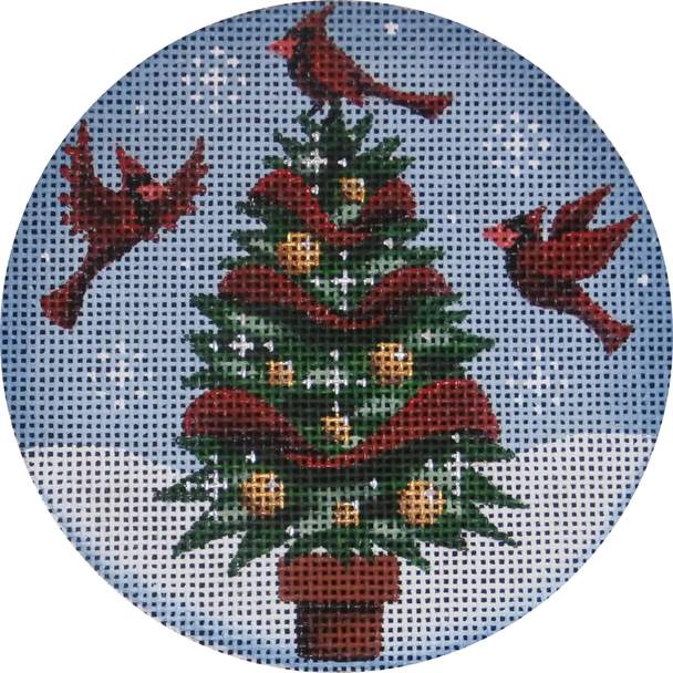 1041c Cardinal Tree 4" Round 18 Mesh Rebecca Wood Designs !