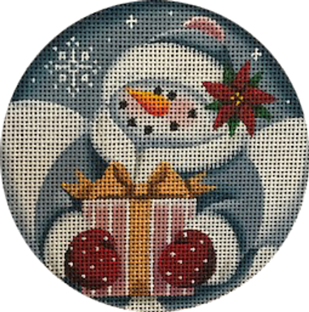 1043b Snow woman  4" Round 13 Mesh Rebecca Wood Designs!