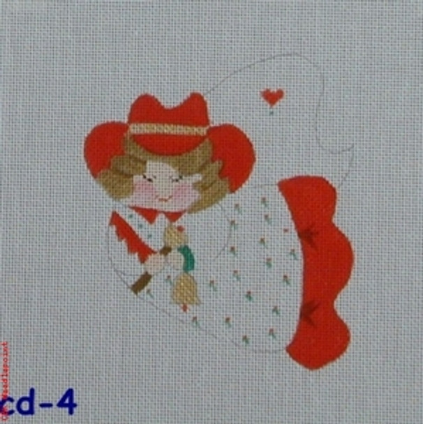 CD-04 Cowgirl with Bell 4.5 x 5.25" Bettieray Designs 
