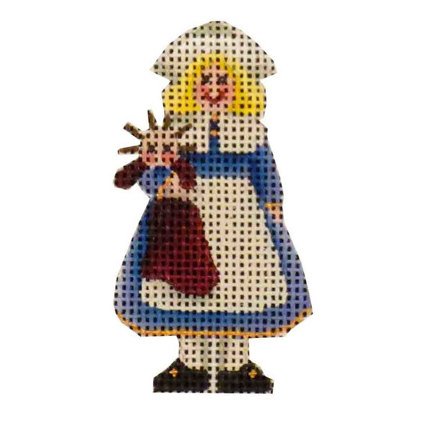 021f Little girl pilgrim Mini 2"  To 3" 18 Mesh Rebecca Wood Designs!