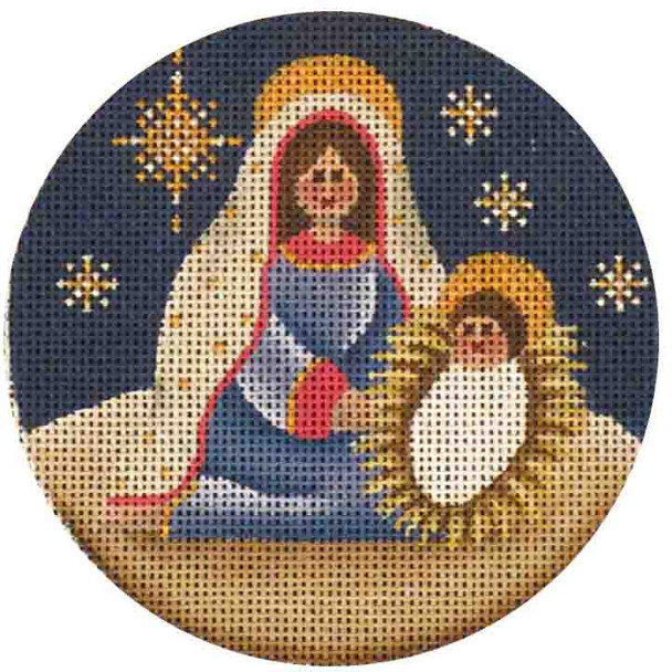 15a Mary and Joseph 4” Round 18 Mesh Rebecca Wood Designs!