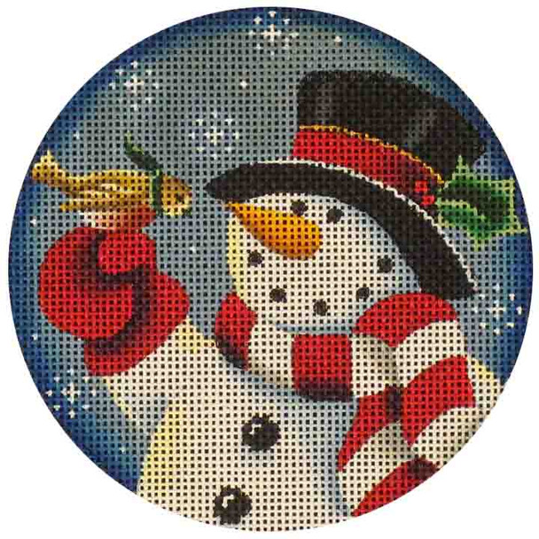 18b Snowman Bird 4" Round 18 Mesh Rebecca Wood Designs!