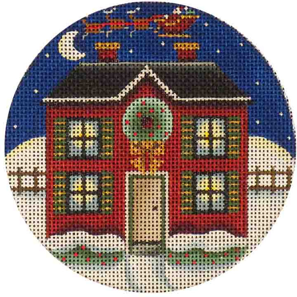 23c Christmas house 4" Round 18 Mesh Rebecca Wood Designs !