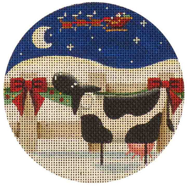 23e Moo Christmas 4" 18 Mesh Rebecca Wood Designs!