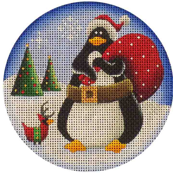 30e Penguin Santa 4" Round 18 Mesh Rebecca Wood Designs!