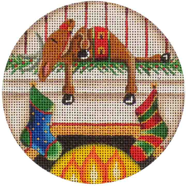 40b Mantel Reindeer 4" Round18 Mesh Rebecca Wood Designs !