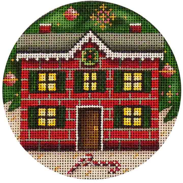 35d Christmas House 4" Round 18 Mesh Rebecca Wood Designs !