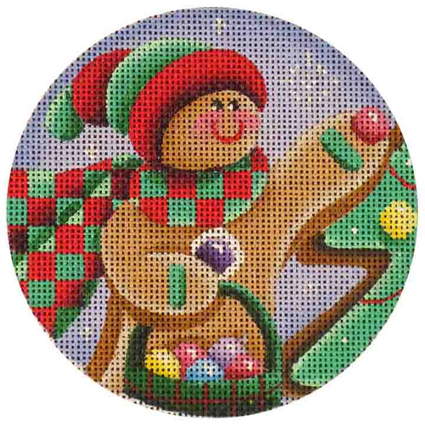 31c Decorating the tree Gingerbread 4" Round 18 Mesh Rebecca Wood Designs!