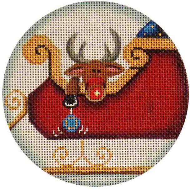 44c Yo Yo Reindeer 4" Round 18 Mesh Rebecca Wood Designs!