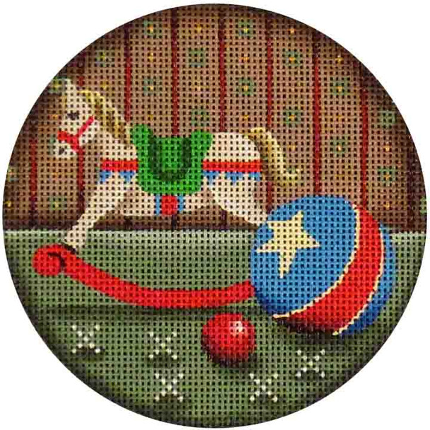 51j Rocking horse 4"Round 18 Mesh Rebecca Wood Designs!