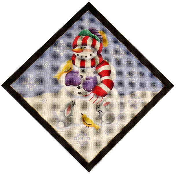 50a Snowman 10" x 10"13 Mesh Rebecca Wood Designs!