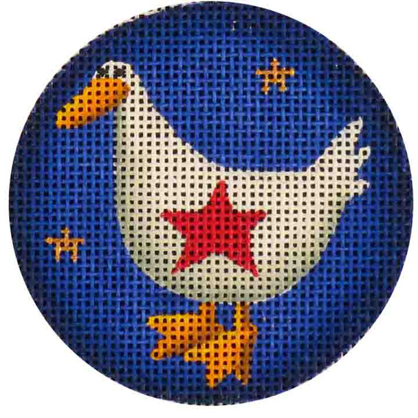 63i Patriotic Duck  3" Round 18 Mesh Rebecca Wood Designs!