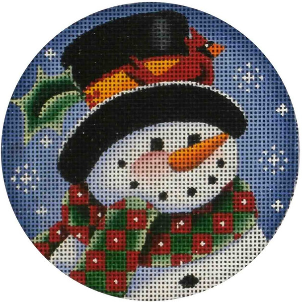 72e Cardinal snowman 4" Round 18 Mesh Rebecca Wood Designs!