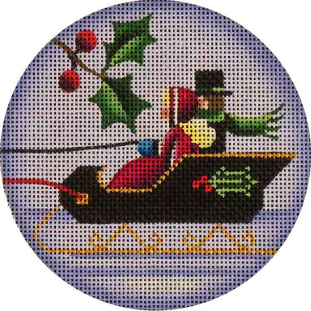 67d Sleigh ride 4" Round  18 Mesh Rebecca Wood Designs!