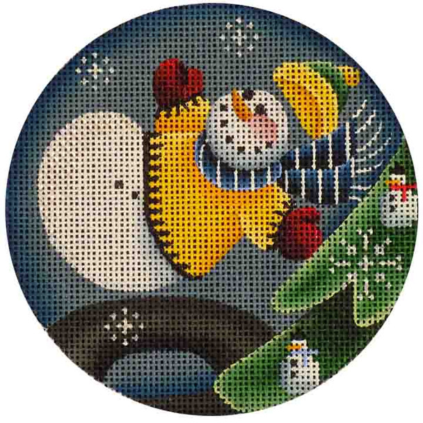 92d Yellow tuber Snowman 4" Round 18 Mesh Rebecca Wood Designs!