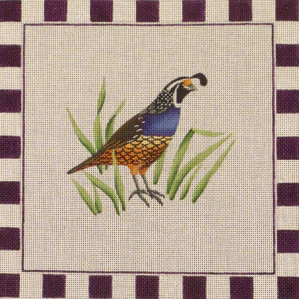 261b Quail 9" x 9" 18 Mesh Rebecca Wood Designs!