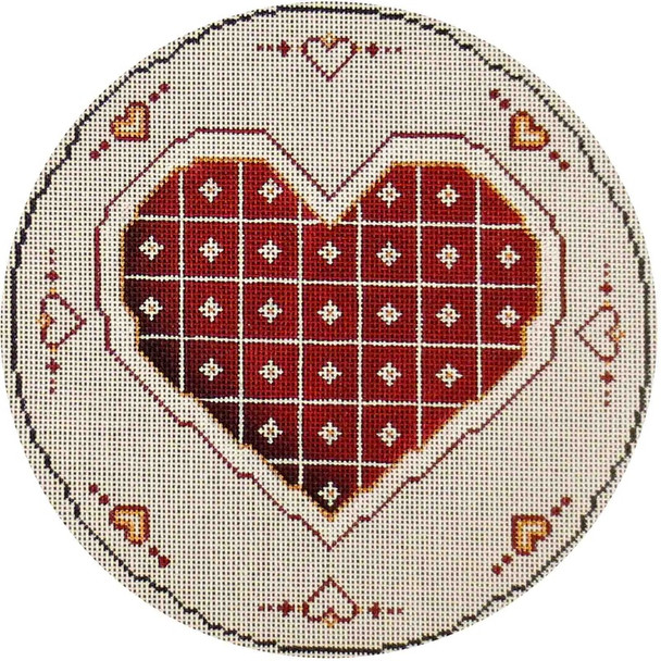 268b February Heart 10" Round 13 Mesh Rebecca Wood Designs!