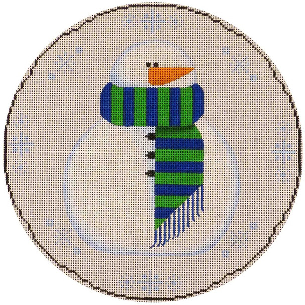 268a January Snowman 10" Round 13 Mesh Rebecca Wood Designs!