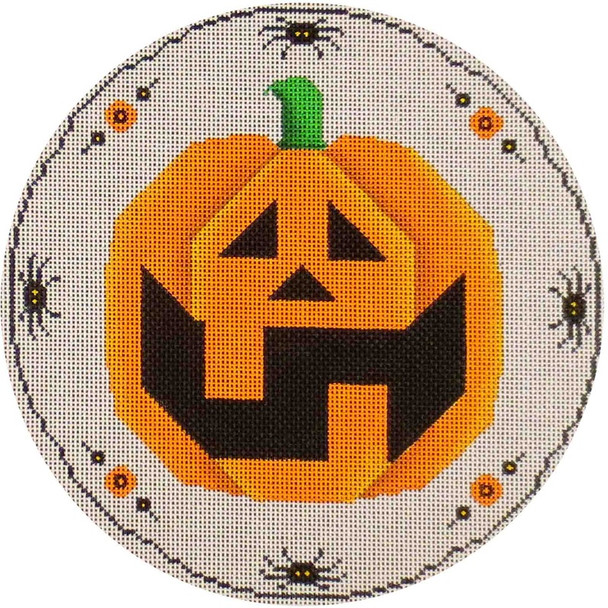 268j October Pumpkin 10" Round 13 Mesh Rebecca Wood Designs!
