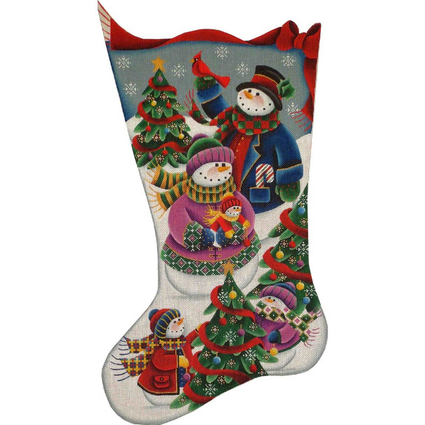 369 Snow family 11" x 19" 18 Mesh Rebecca Wood Designs !