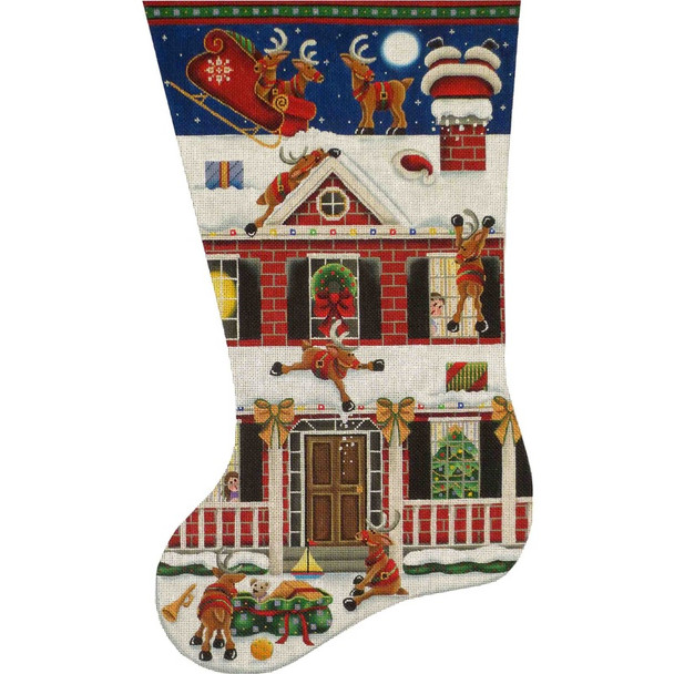 396b Bad landing Stocking 11" x 19" 13 Mesh Rebecca Wood Designs!