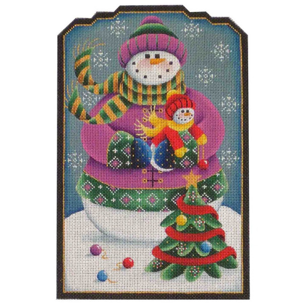 591b Snow mom 7" x 10" 18 Mesh Rebecca Wood Designs!