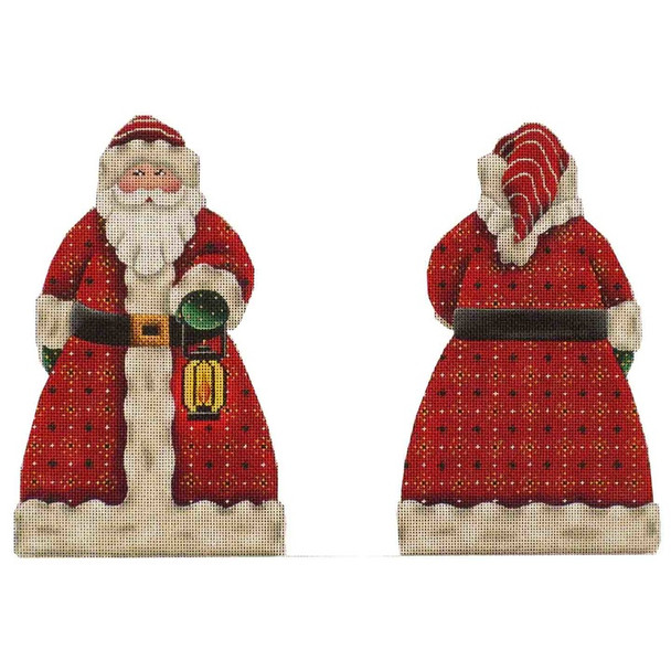 595c Red Santa topper 4" x 8" 18 Mesh Rebecca Wood Designs!