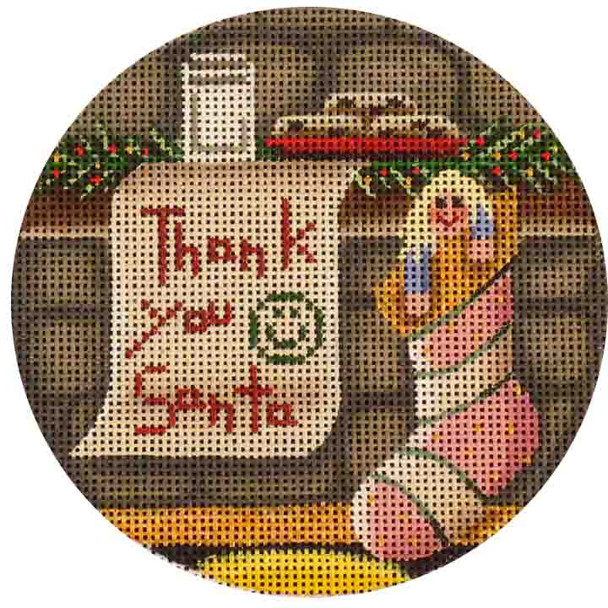 1001B Thank you Santa Girl 4" Round 18 Mesh Rebecca Wood Designs!