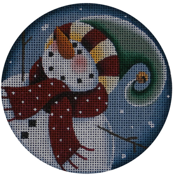 1026c Curley snowman #2  4" Round 18 Mesh Rebecca Wood Designs!