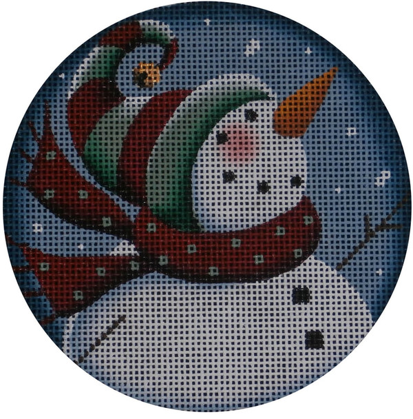 1026a Curley snowman  4" Round 18 Mesh Rebecca Wood Designs!