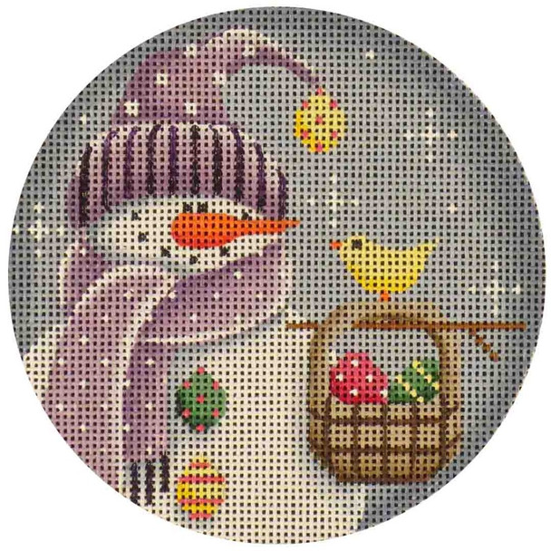 1017d April Snowman 4" Round 18 Mesh Rebecca Wood Designs!