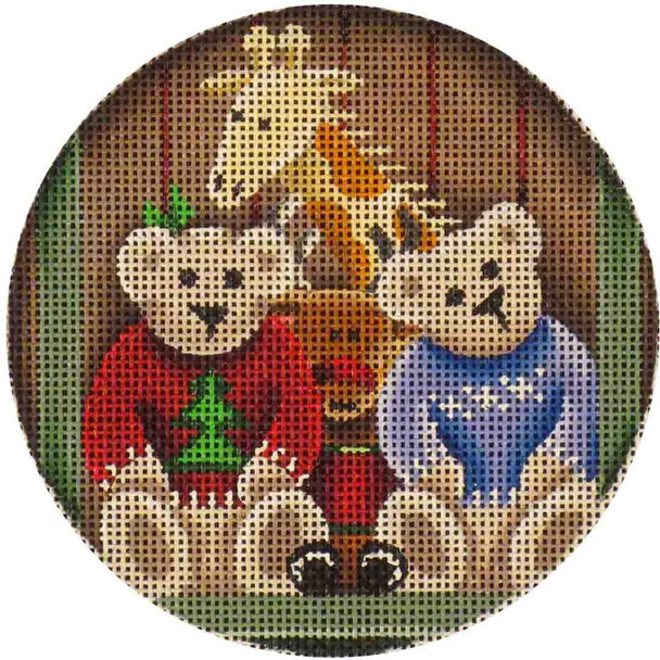 1012h Who’s not stuffed? Reindeer Teddy Bear4" Round 18 Mesh Rebecca Wood Designs!