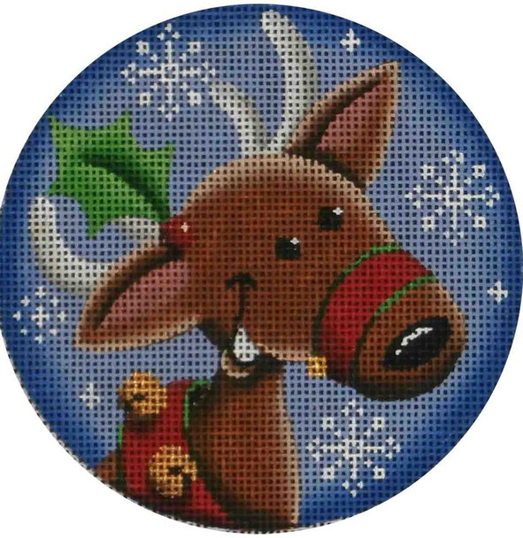1015c Heyyaa, selfie Reindeer  4" Round 18 Mesh Rebecca Wood Designs!