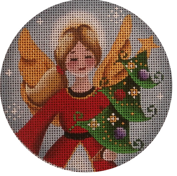 1037f Christmas Angel 4" Round 18 Mesh Rebecca Wood Designs !