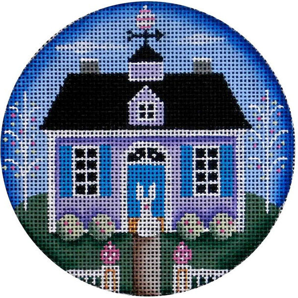 1032d Easter cottage 4" Round 18 Mesh Rebecca Wood Designs!