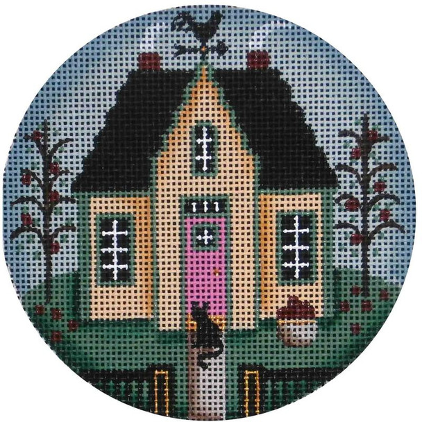 1032i Fall cottage 4" Round 18 Mesh Rebecca Wood Designs!