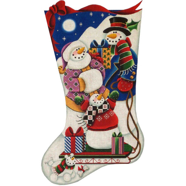 1303 Snow Sledding 11" x 19" 18 Mesh Rebecca Wood Designs!