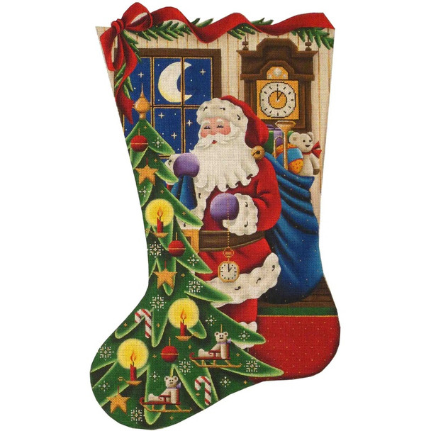 1302 Christmas Time 11" x 19"  18 Mesh Rebecca Wood Designs!