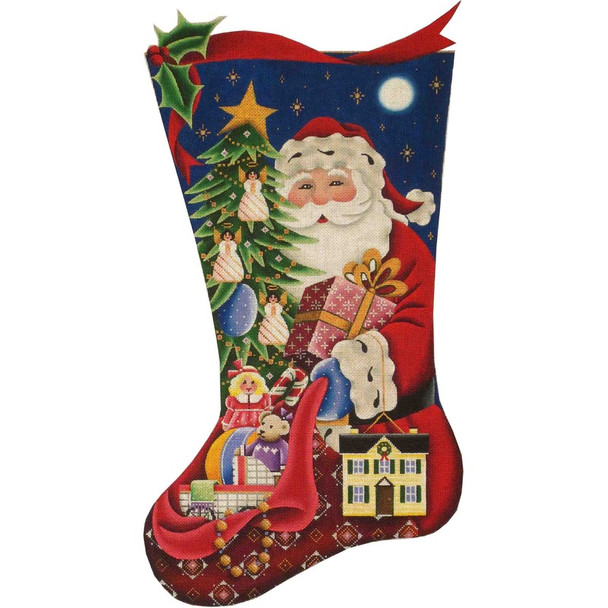 1306b Santa’s Gifts, girl 11" x 19" 13 Mesh Rebecca Wood Designs!