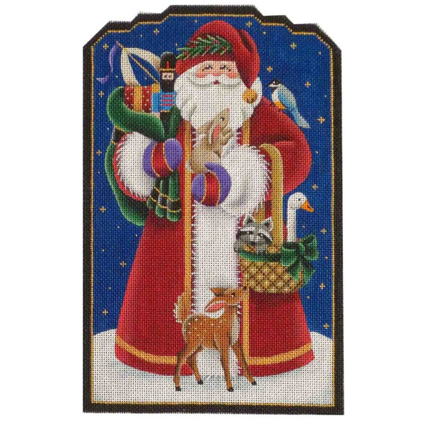 590j Woodland Santa 7 x 10 18 Mesh Rebecca Wood Designs!