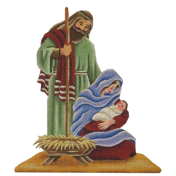 615a Mary, Joseph& Jesus 7 x 8 18 Mesh Rebecca Wood Designs!