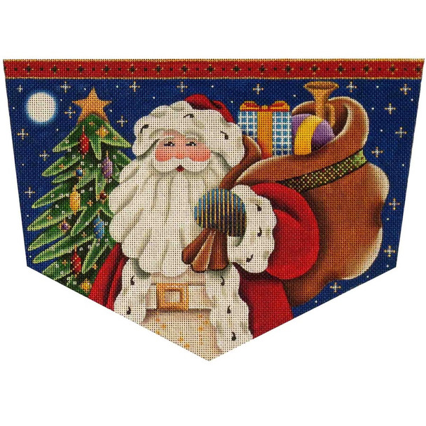 1411a Father Christmas Cuff 8" x 11" 18 Mesh Rebecca Wood Designs!