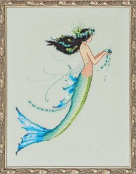 NC190 Nora Corbett Mermaid Azure Approximate Size:  8.6"w x 11.5"h