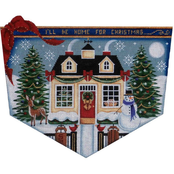 1455 Christmas cottage 8 x 11 13 Mesh Rebecca Wood Designs !