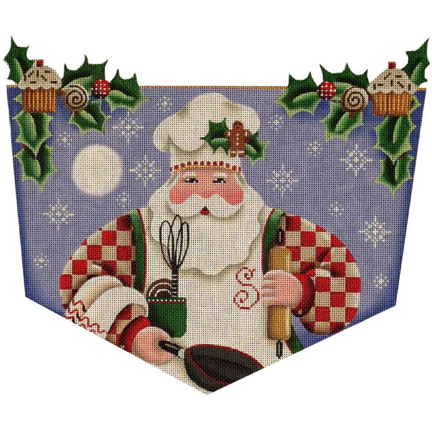 1431a Baking Santa 8" x 11" 13 Mesh Rebecca Wood Designs!