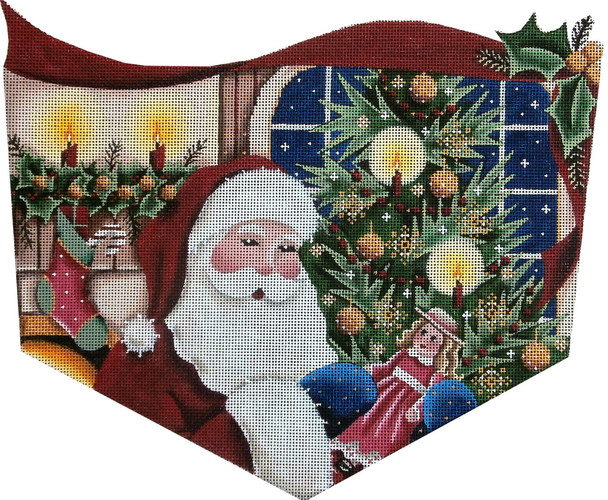 1458b Santa presents, Girl Cuff 8" x 11" 18 Mesh Rebecca Wood Designs !