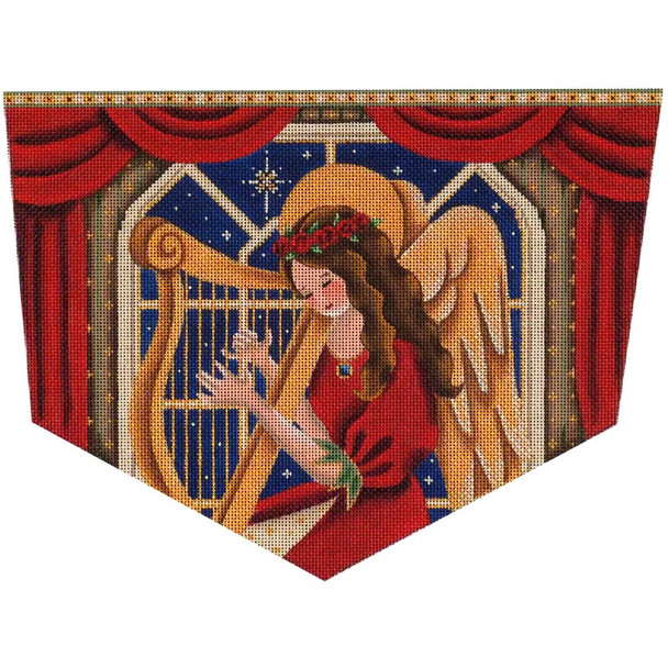1438 Golden harp angel 8" x 11" 13 Mesh Rebecca Wood Designs!
